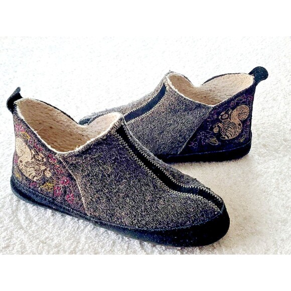 Acorn Women's Size 8-9 Forest Bootie Slippers House Shoes Warm Comfy Gray Black - Picture 1 of 8